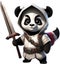 Cute Panda in a cartoon character. AI-Generated.