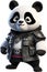 Cute Panda in a cartoon character. AI-Generated.