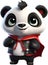 Cute Panda in a cartoon character. AI-Generated.