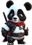 Cute Panda in a cartoon character. AI-Generated.