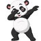 Cute panda cartoon in dabbing pose