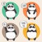 Cute Panda Character with different emotions