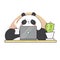 Cute panda character at work. Vector illustration