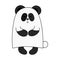 Cute panda. Color vector illustration. The element is isolated on a white background. A rare animal listed in the Red