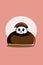 Cute panda with cookie animal cartoon illustration