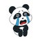 Cute panda crying cartoon illustration