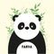Cute panda  drawing flat design style