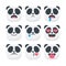 Cute panda emojis emoticon smiley vector