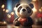 Cute Panda Encounter in a High-Tech Animated World