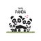 Cute Panda Family Father Mother and baby.