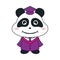 Cute panda graduation cartoon illustration