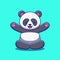 Cute panda illustration design laughing happily. Isolated animal concept design