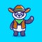 cute panda illustration wearing cowboy clothes