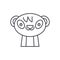 Cute panda line icon concept. Cute panda vector linear illustration, symbol, sign