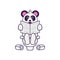 Cute Panda Pooping On Toilet and read newspaper. Animal cartoon concept isolated. Can used for t-shirt, greeting card, invitation