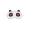 Cute panda sleeping mask with heart eyes. Cartoon sleep blindfold