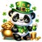 Cute Panda St Patrick\\\'s Day Clipart Illustration AI Generative