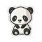 Cute panda sticker. Vector illsutration isolated on white background