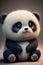 Cute panda teddy bear, ai generative illustration