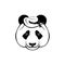 Cute panda in Wide-brimmed hat. Panda bear. Vector illustration.