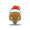 cute pangolin wearing christmas hat, cute animal head wearing santa hat, cartoon character in kawaii and glossy style