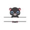 Cute panther split monogram. Funny cartoon character for shirt, scrapbooking, greeting cards, baby shower, invitation