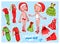 Cute paper doll in Christmas theme.