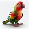 cute parrot cartoon posing on white