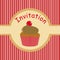 Cute party invitation for kids with cupcake