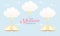 Cute Pastel Color Scheme and Paper Cut Style Happy Monsoon Season Sale Banner Background