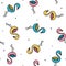 Cute pastel colorful flamingo seamless pattern