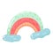 Cute pastel decorative rainbow colorful doodle hand drawn