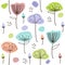 Cute pastel floral pattern. Vector hand drawn illustration.