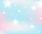 Cute pastel galaxy stars snow background banner