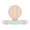 Cute pastel hot air balloon banner vector