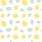 Cute pastel lemons and leaves seamless pattern background illustration