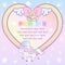 Cute pastel magical lovely heart ribbon and unicorn banner templ