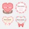 Cute pastel romantic wedding heart shape label