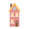 Cute pastel scandinavian house. Dutch canal home. Traditional architecture
