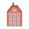 Cute pastel scandinavian house. Dutch canal home. Traditional architecture