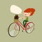 Cute patrick\'s day girl on bicycle. cartoon girl cycling. vector illustration
