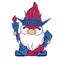Cute patriotic gnome in the form of the American Statue of Liberty