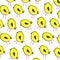 Cute pattern with cartoon yellow chicks. Temting contemporary art