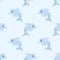 Cute pattern with colorful dolphins