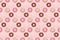 Cute pattern with glazed donuts. Pink and beige colors. Girly. For print and web.
