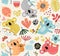 Cute pattern with koalas, flowers and branches