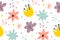 Cute pattern in small flower. Small colorful flowers. White background. Ditsy floral background. Creative kids texture