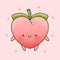 Cute peach cartoon hand drawn style