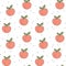 Cute peaches seamless vector pattern background illustration