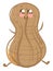 Cute peanut in shell, illustration, vector